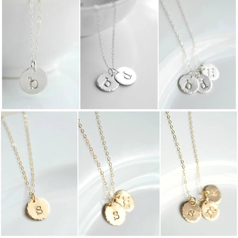 Custom Initial Necklace in Plating 14k Gold