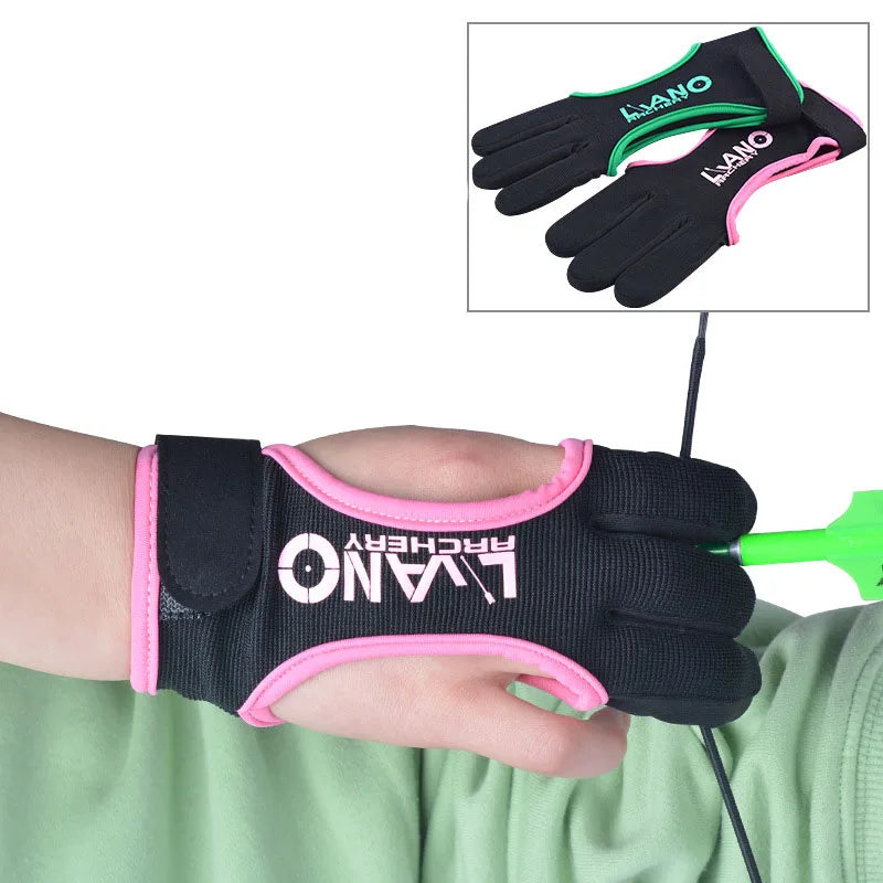 1pc Archery Three-Finger Gloves