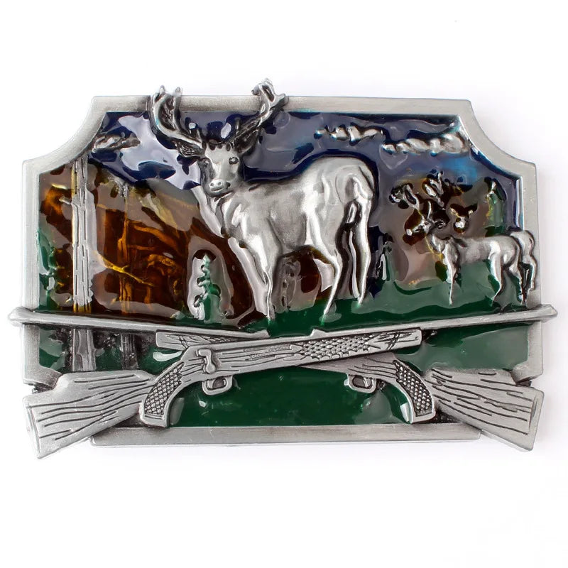 Deer hunter belt buckle