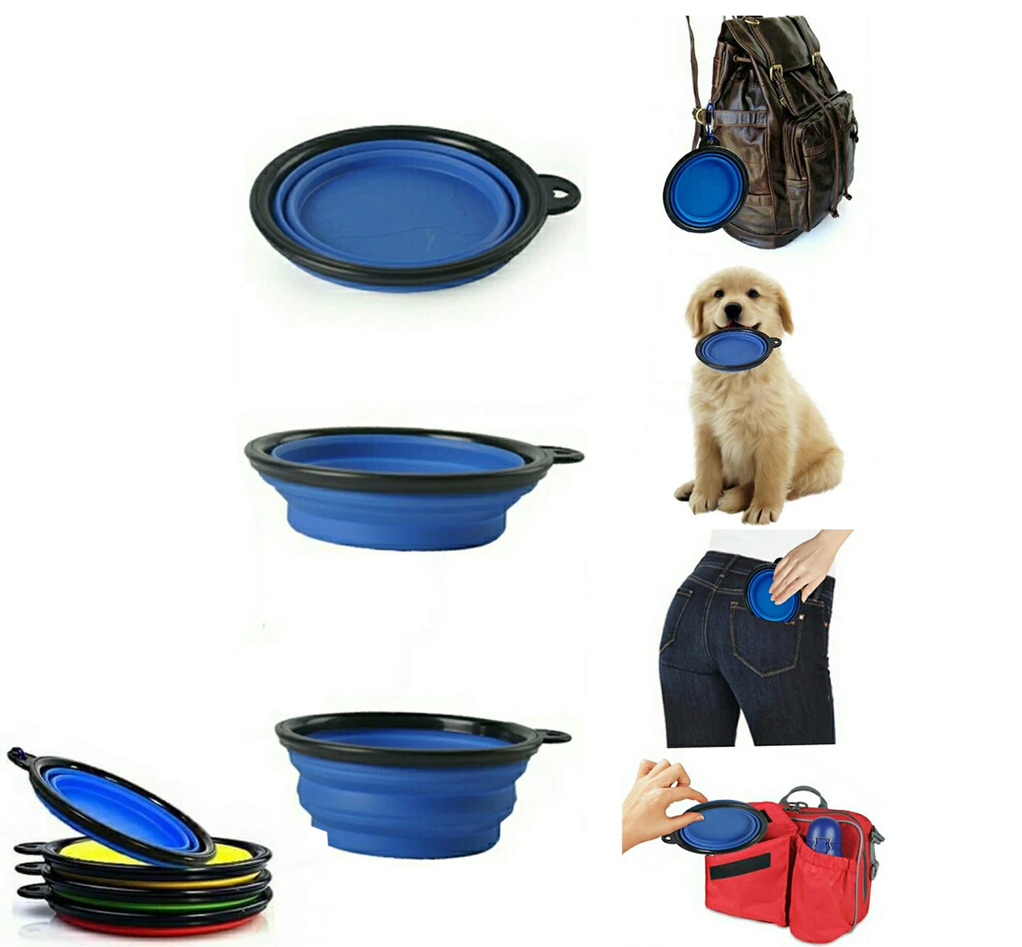 1PC Folding Silicone Dog Bowl