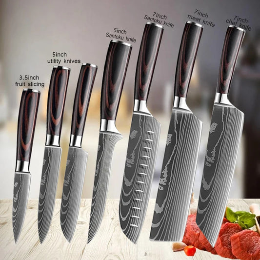 Professional Damascus Kitchen Knives