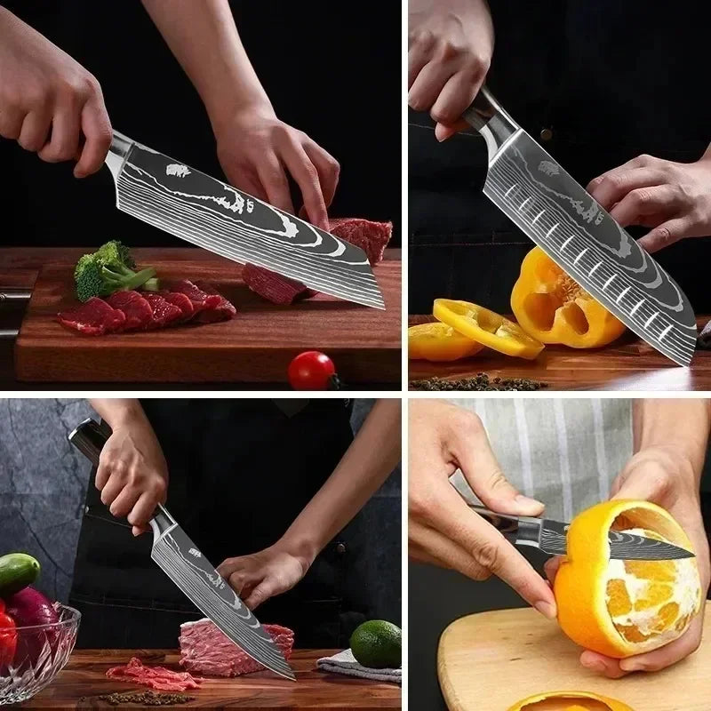 Professional Damascus Kitchen Knives