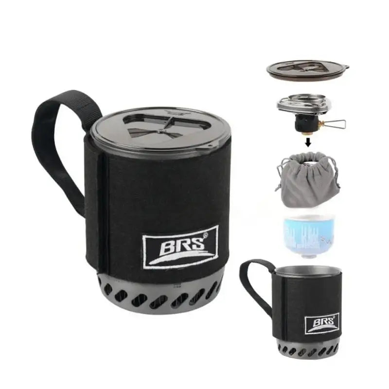 BRS 61 Jet Boil Camping Pot Stove With Heat Exchanger Portable Gas Stove Quick Burn Coffee Cup