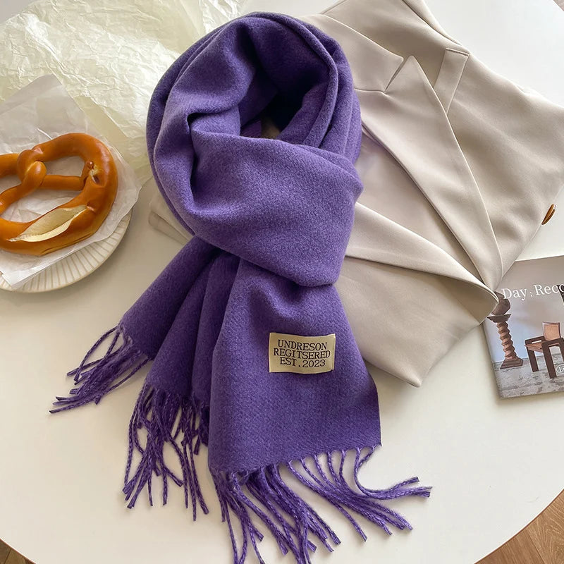 Solid Cashmere Warm Scarf