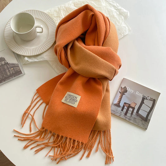 Solid Cashmere Warm Scarf