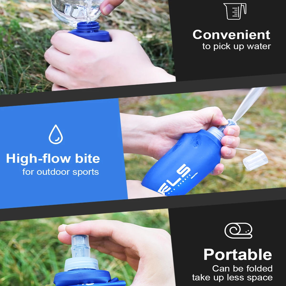 1pc150ml/250ml/500ml Outdoor Collapsible Water Bottle