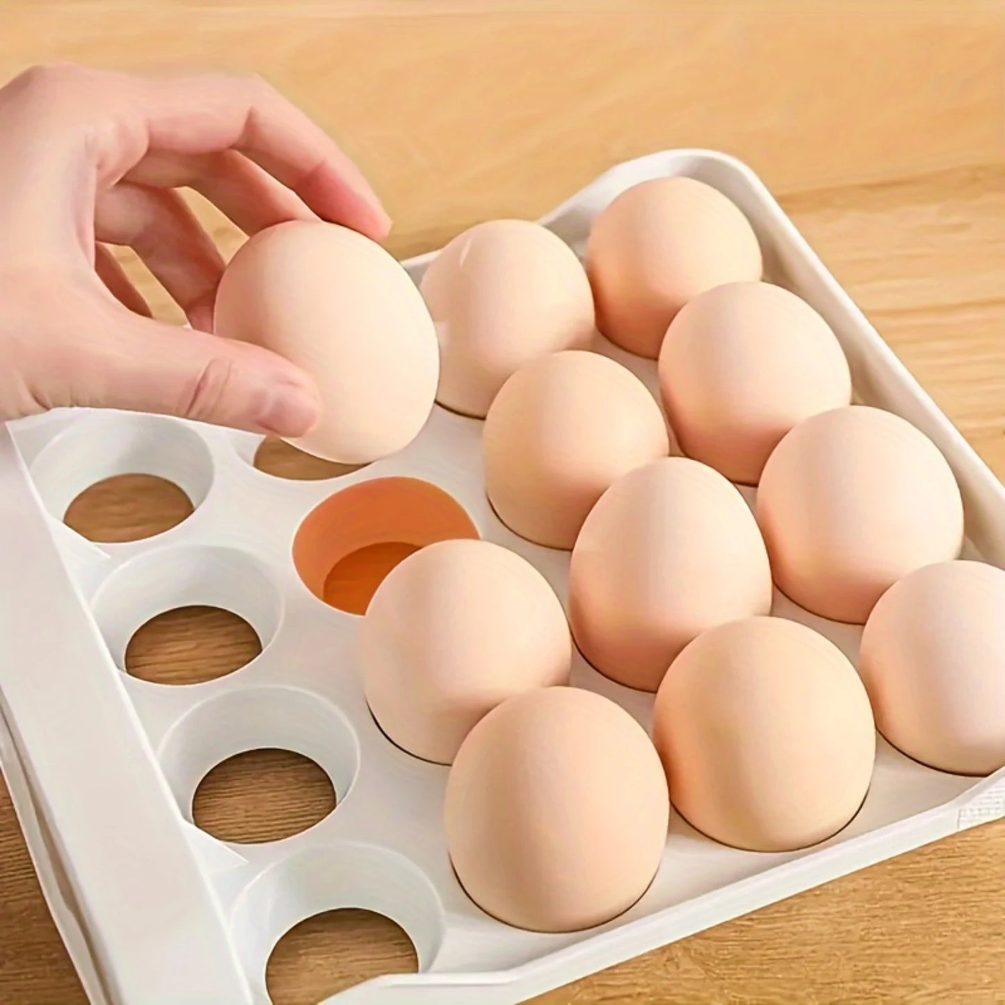 Shock-Absorbent Stackable 32-Compartment Egg  Box With Dual Drawers