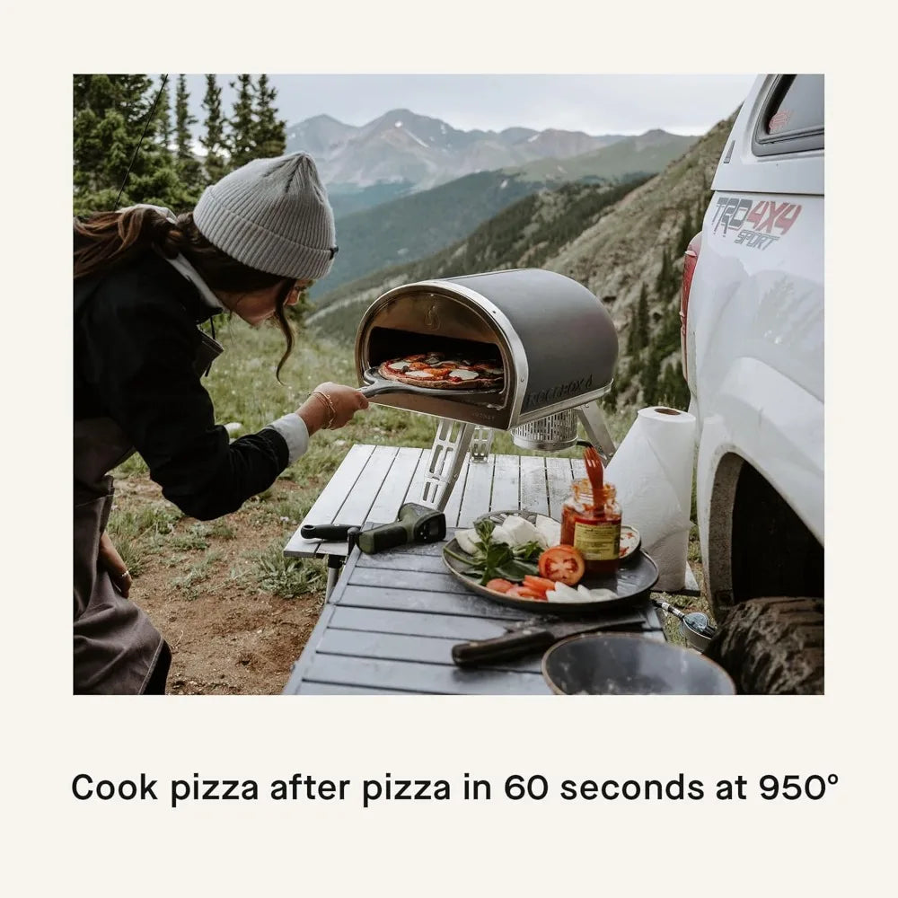 Outdoor Pizza Oven, Grey, Portable, Gas & Wood Fired, Restaurant-Grade