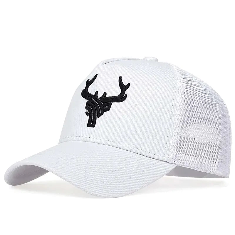 Unisex Animal Antlers Embroidery Baseball Net Caps