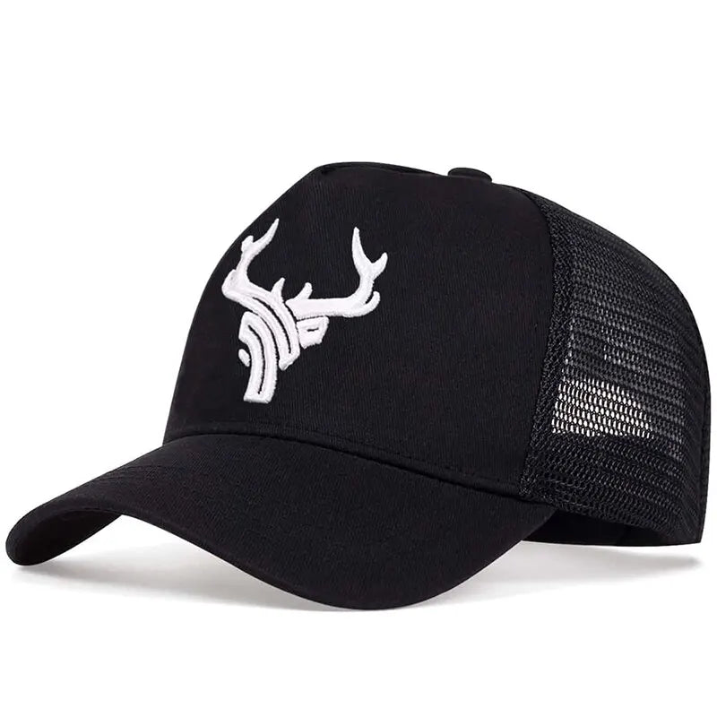 Unisex Animal Antlers Embroidery Baseball Net Caps