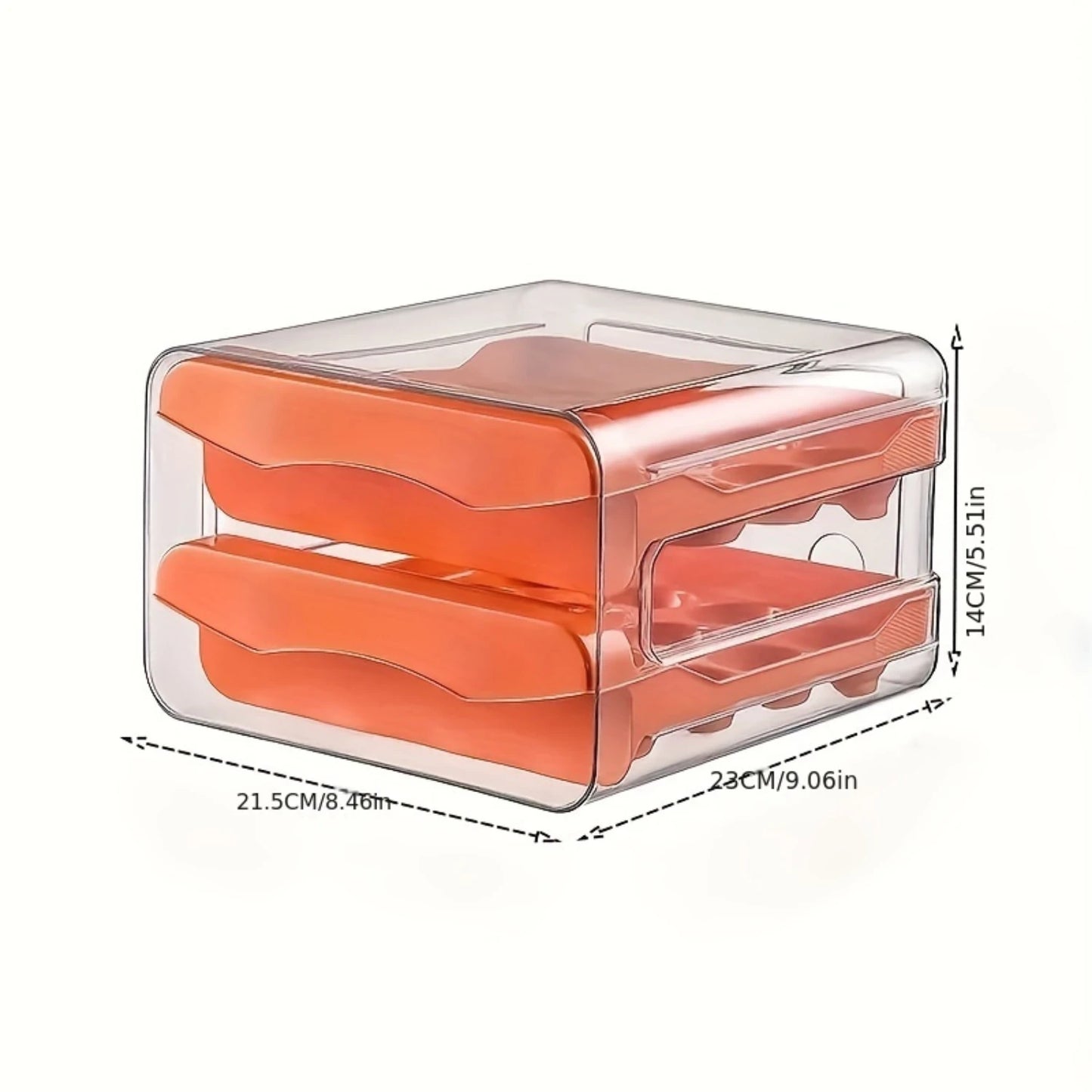 Shock-Absorbent Stackable 32-Compartment Egg  Box With Dual Drawers