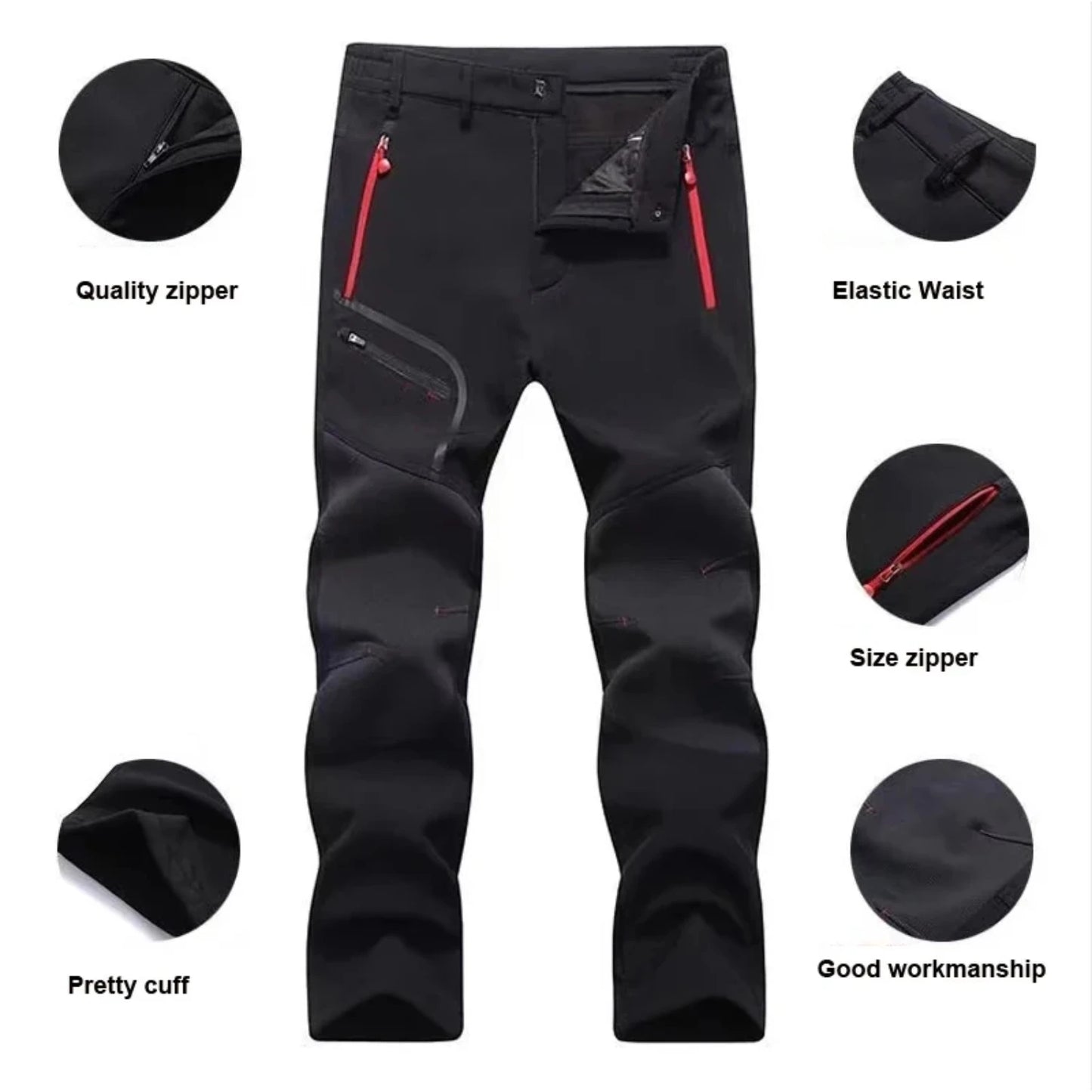 New Elastic Fleece Outdoor Winter Warm Pants Softshell