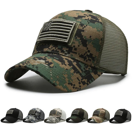 Men American Flag Camouflage Baseball Cap