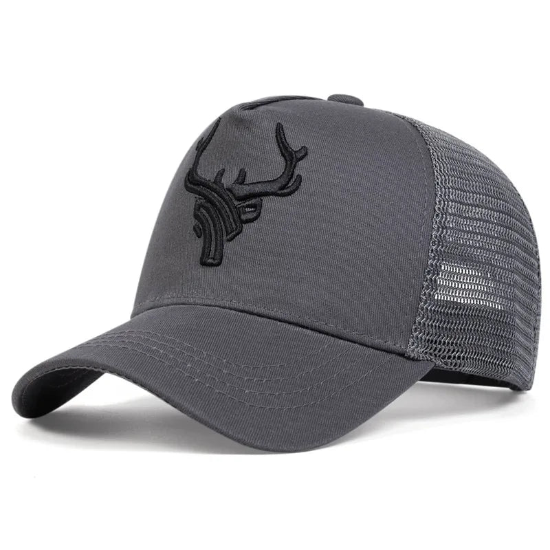 Unisex Animal Antlers Embroidery Baseball Net Caps