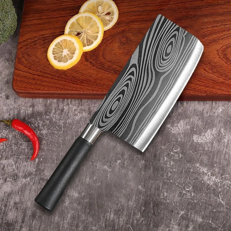 Laser Damascus Pattern Utility Kitchen Knives