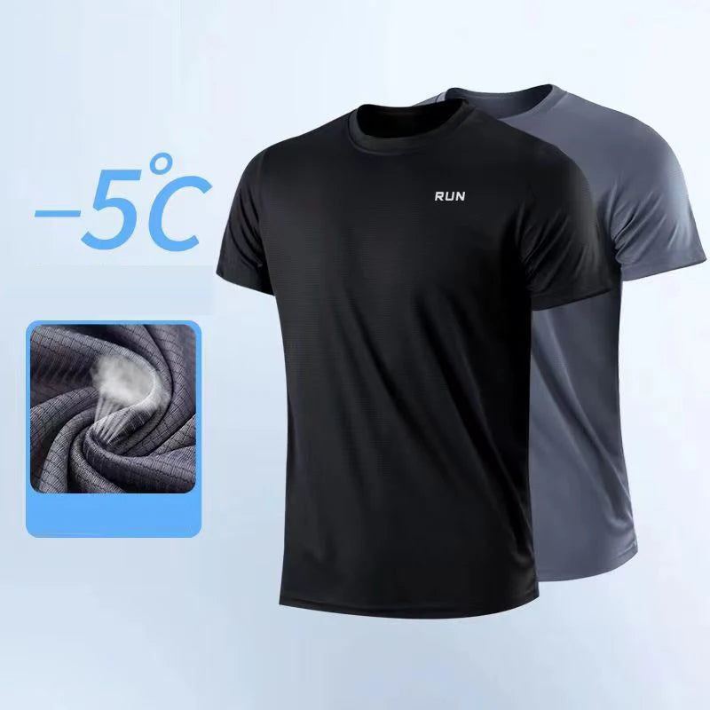 Men's Quick Dry Short Sleeve Moisture Wicking Round Neck T-Shirt