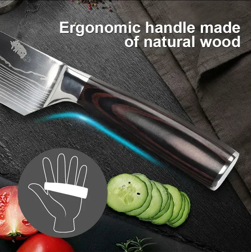 Professional Damascus Kitchen Knives