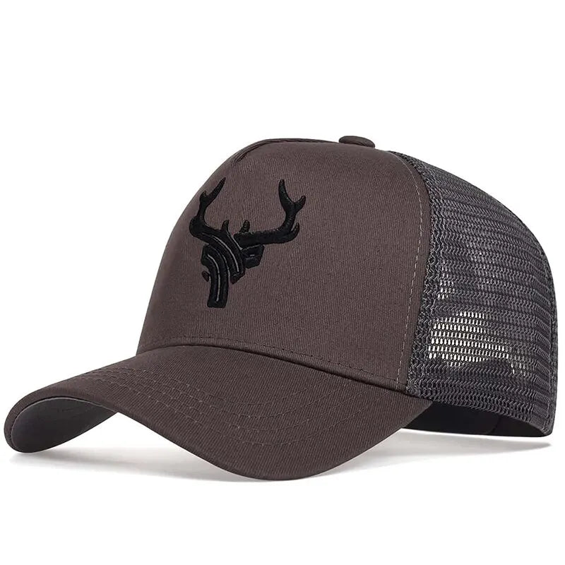 Unisex Animal Antlers Embroidery Baseball Net Caps