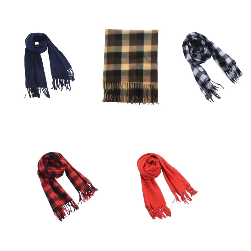 Christmas Long Plaid 160x30cm Oversized Winter Fall Warm Scarves