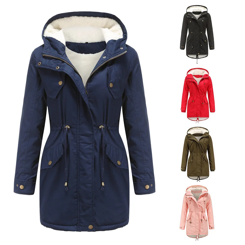 Women's Velvet Outdoor Jacket Windproof Waterproof