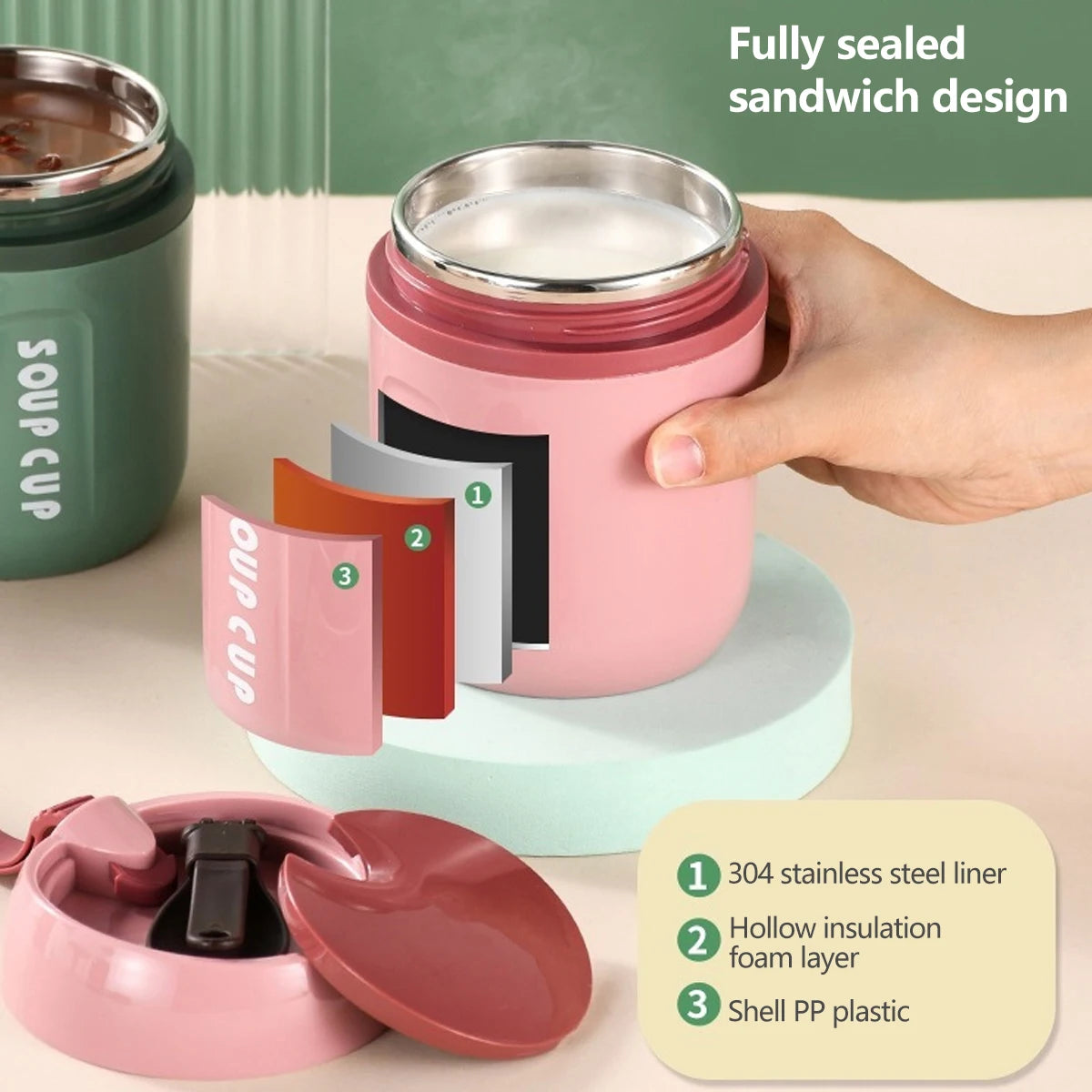 480ml Mini Thermal Lunch Box