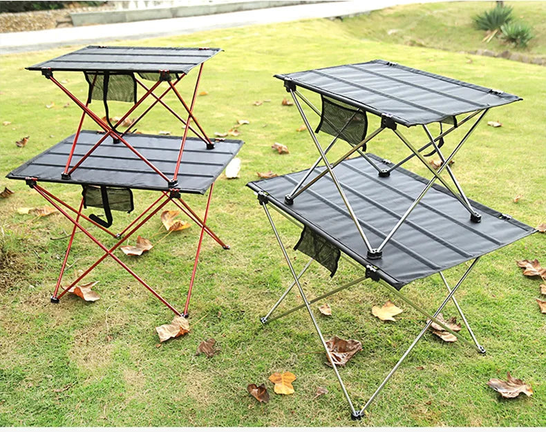 New Outdoor Folding Portable Barbecue Light Aluminum Alloy Camping Table