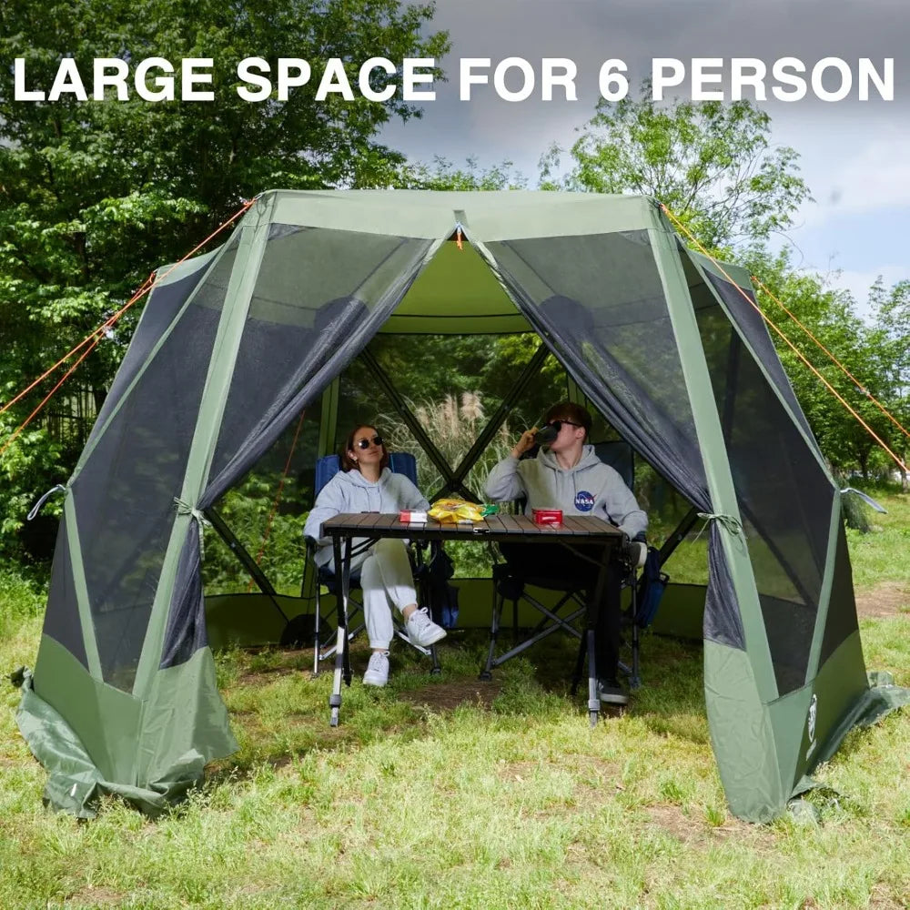 Pop up Screen House Tent for Camping 11.5 x 9.8 ft, Instant Screened Gazebo Canopy with Netting,