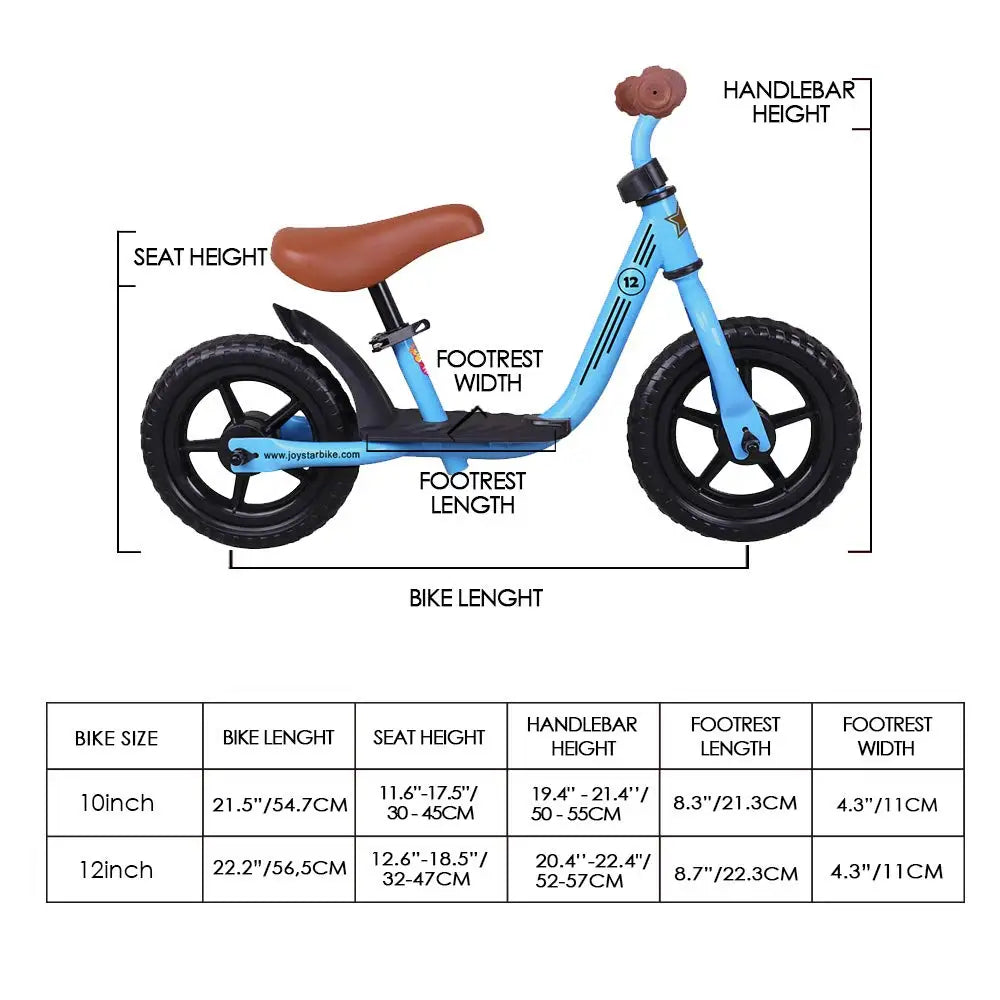 10"/12" Kids Balance Bike for Girls & Boys