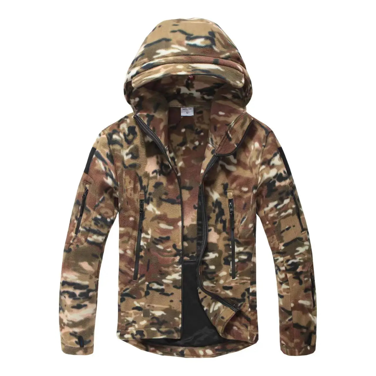 Fleece Hooded Camouflage Jacket