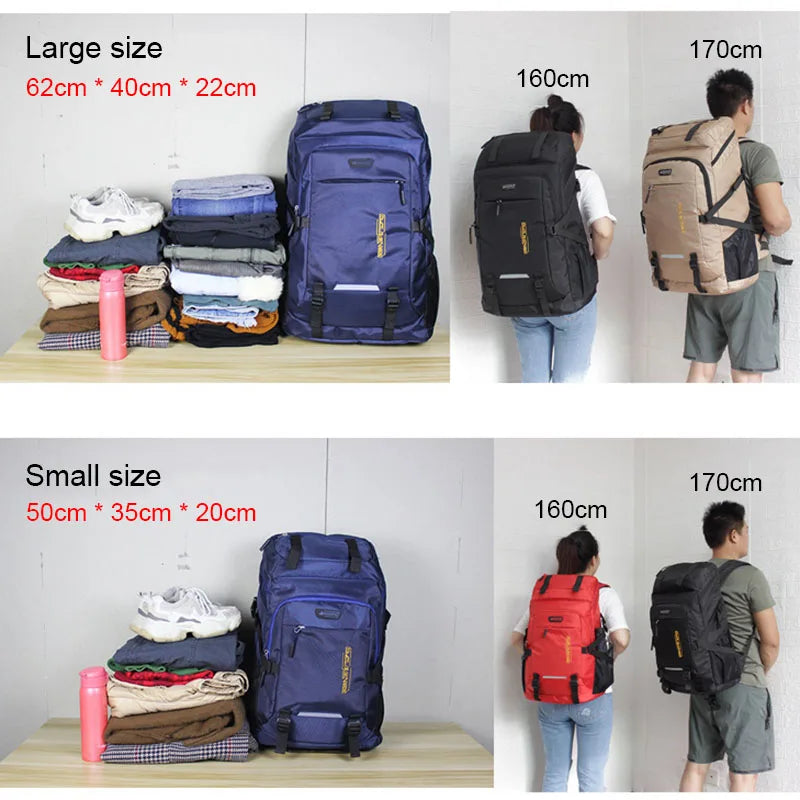 80L 50L Outdoor Backpack Men's Women's Travel Bag