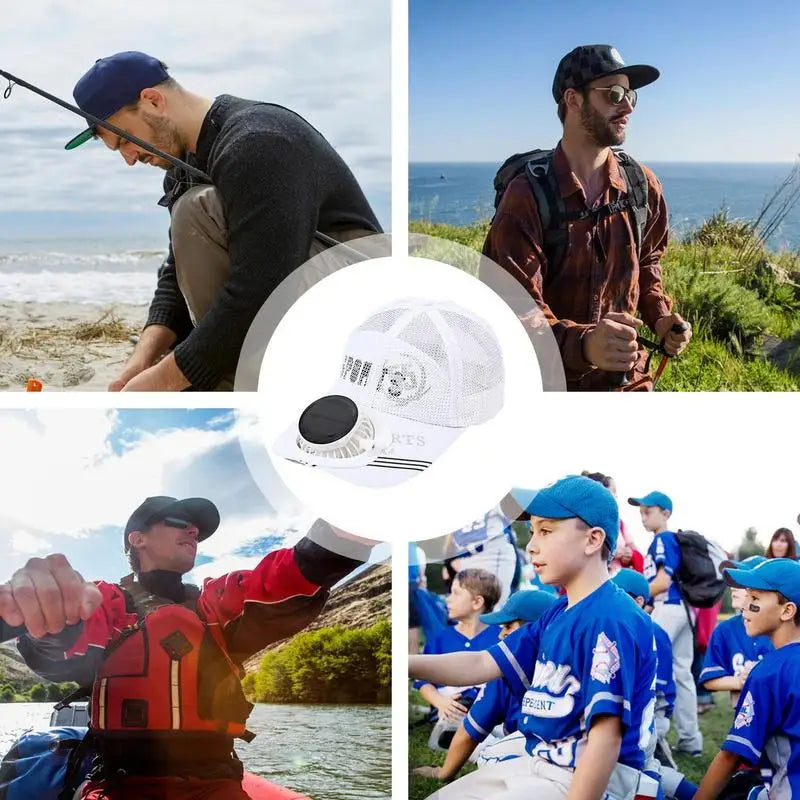 Solar Energy&U SB Charging Fan Caps Baseball Hats With Cooling Fan