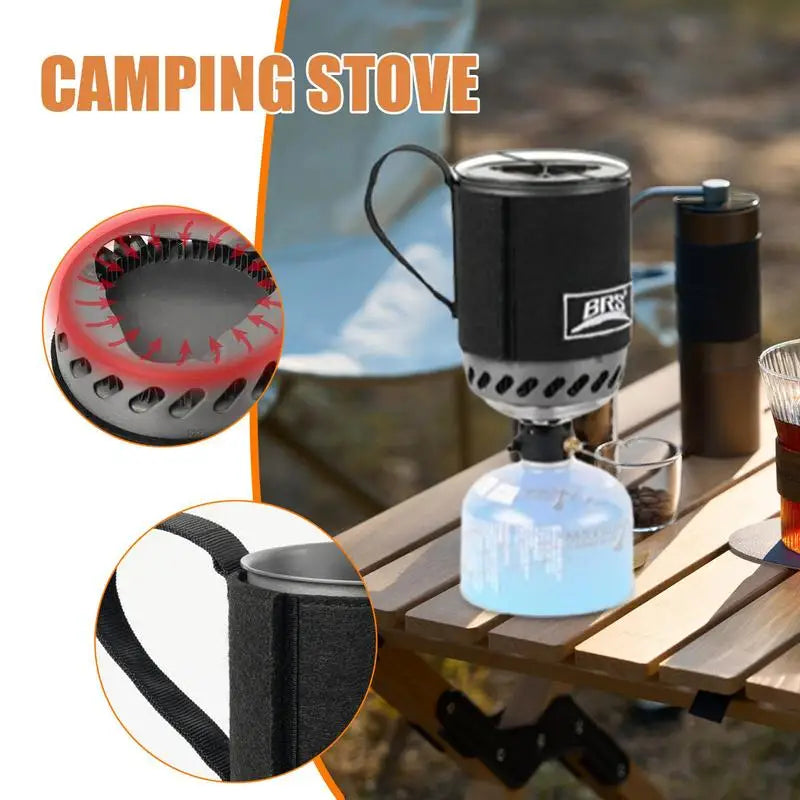 BRS 61 Jet Boil Camping Pot Stove With Heat Exchanger Portable Gas Stove Quick Burn Coffee Cup