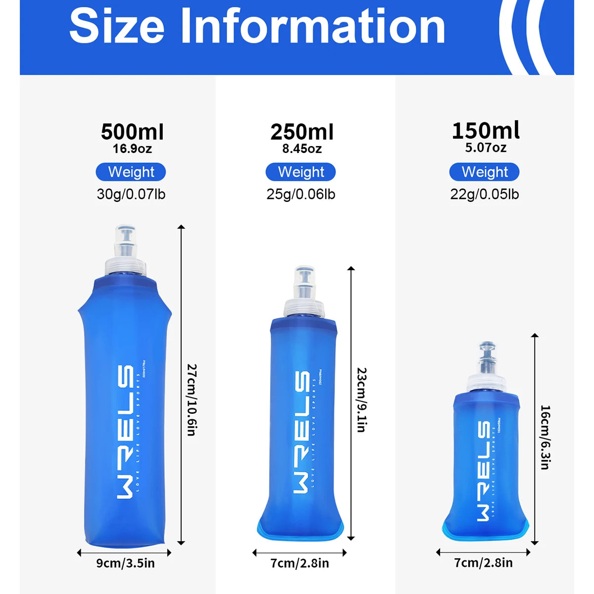 1pc150ml/250ml/500ml Outdoor Collapsible Water Bottle