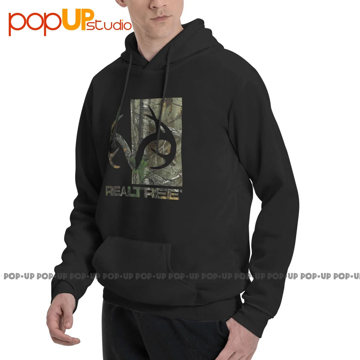 Realtree American Deer Buck Logo Hunting Camo Hoodie Sweatshirts