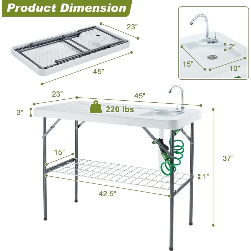 Portable Folding Fish Cleaning Table