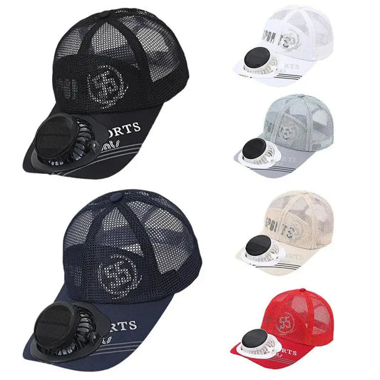 Solar Energy&U SB Charging Fan Caps Baseball Hats With Cooling Fan