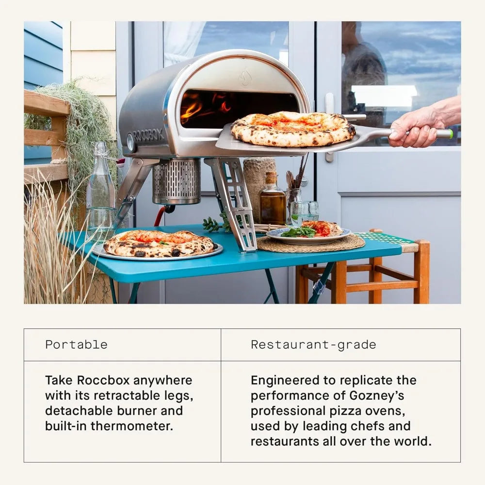 Outdoor Pizza Oven, Grey, Portable, Gas & Wood Fired, Restaurant-Grade