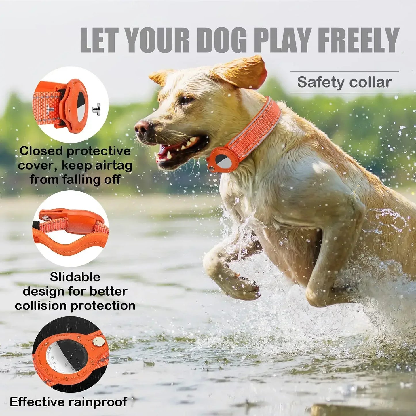 Anti-Lost Dog Collar Waterproof Airtag Protective Case