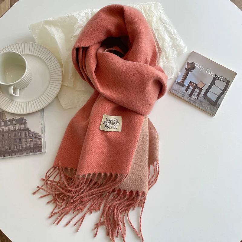 Solid Cashmere Warm Scarf