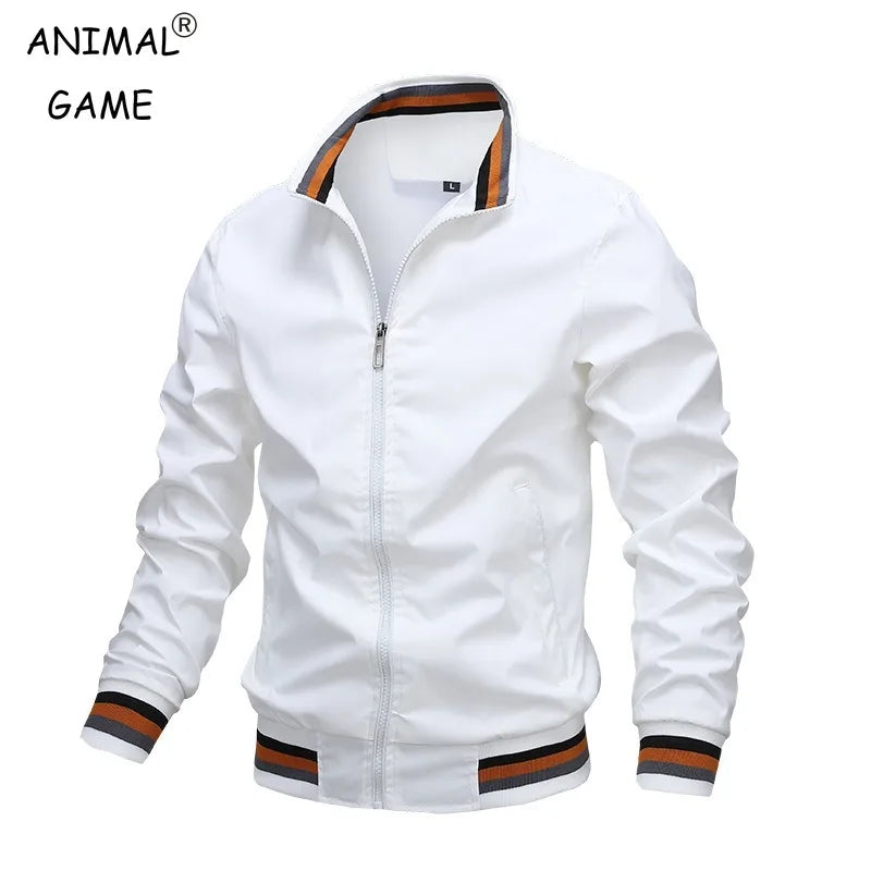 Autumn and Winter Men's Stand Collar Casual Zipper Jacket