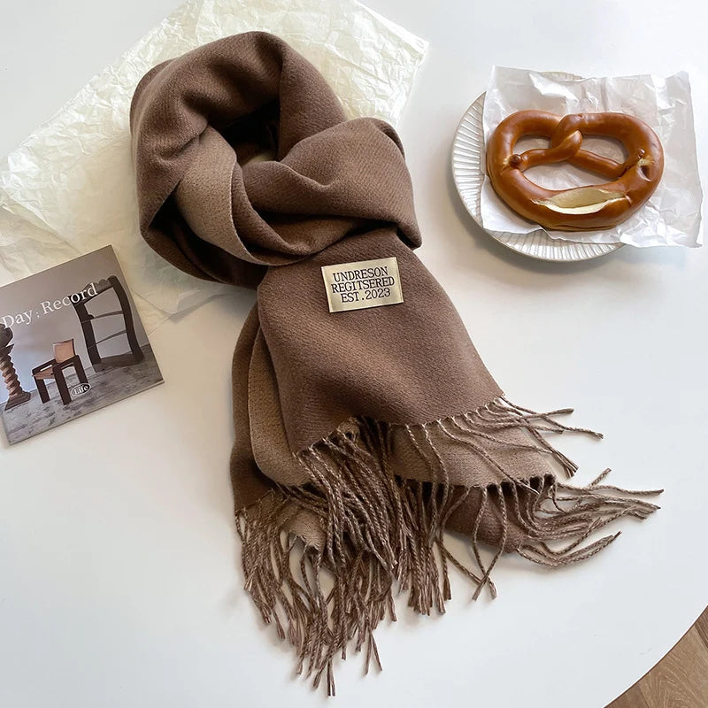 Solid Cashmere Warm Scarf