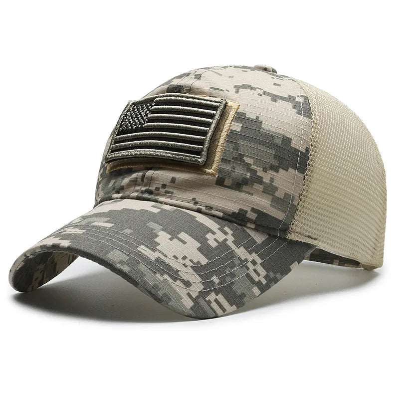 Men American Flag Camouflage Baseball Cap