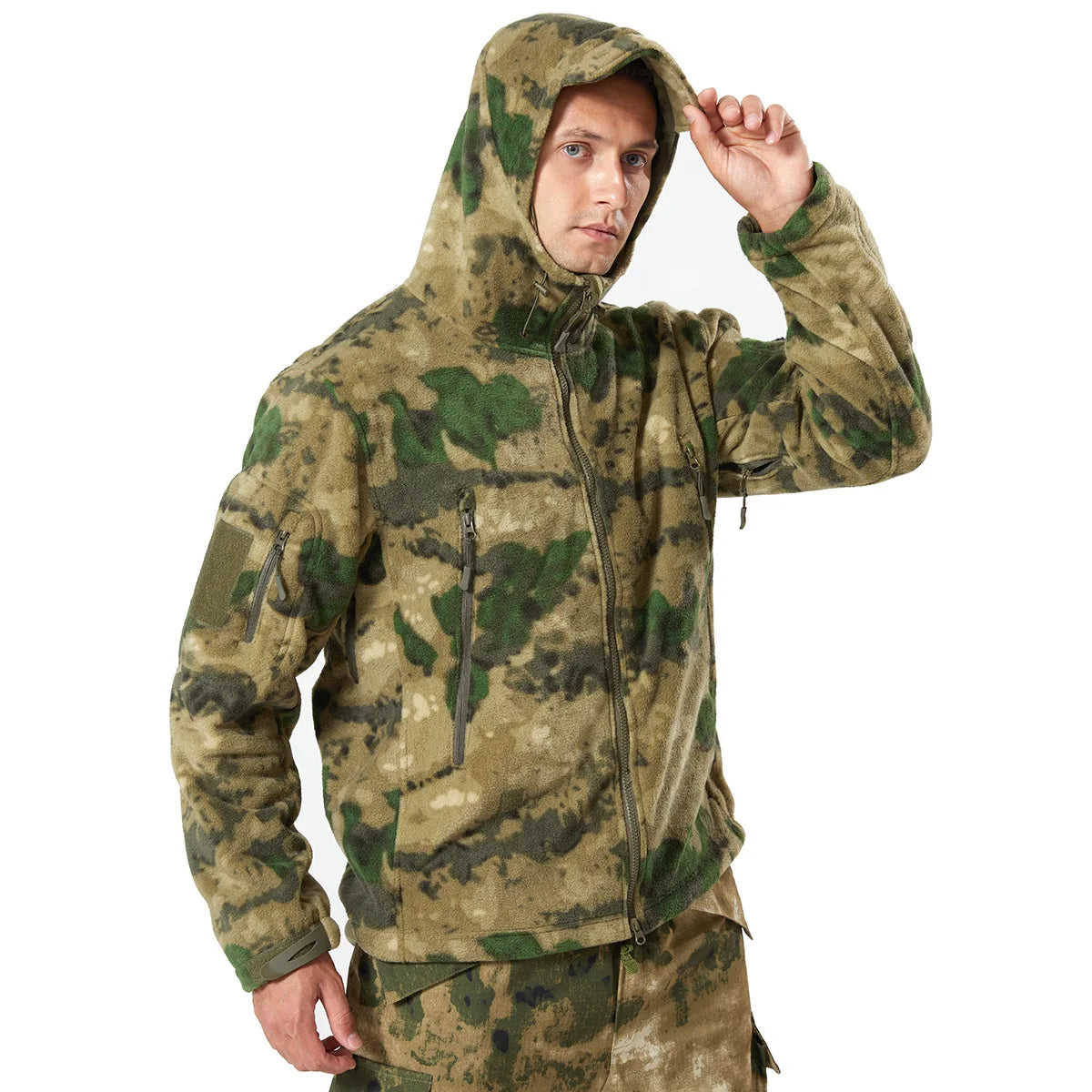 Fleece Hooded Camouflage Jacket