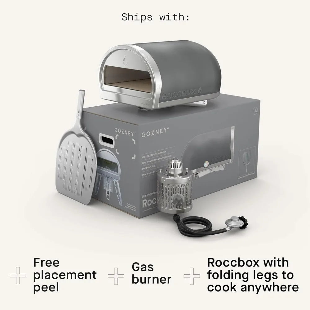 Outdoor Pizza Oven, Grey, Portable, Gas & Wood Fired, Restaurant-Grade