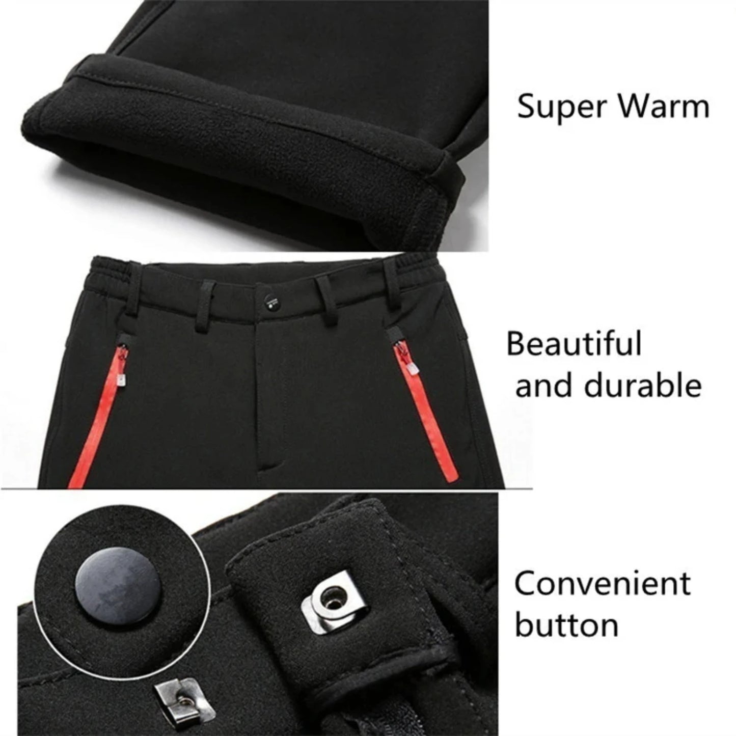 New Elastic Fleece Outdoor Winter Warm Pants Softshell