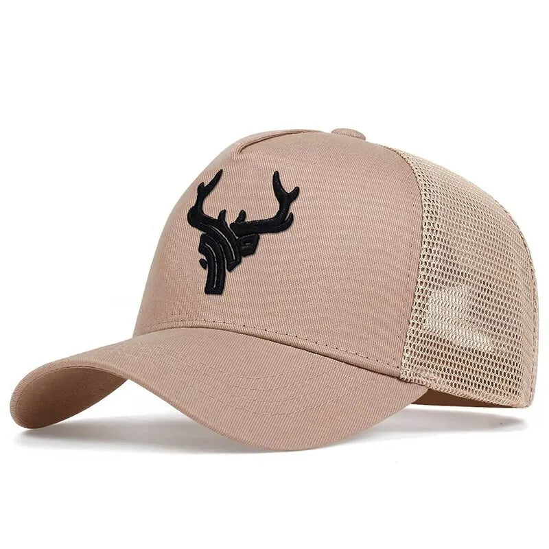 Unisex Animal Antlers Embroidery Baseball Net Caps