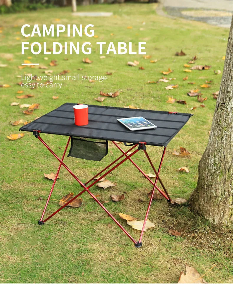 New Outdoor Folding Portable Barbecue Light Aluminum Alloy Camping Table