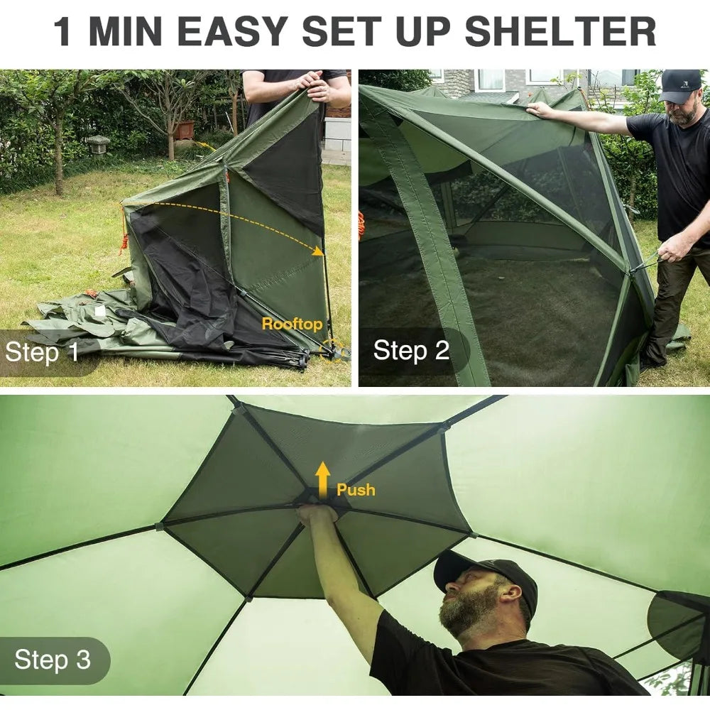 Pop up Screen House Tent for Camping 11.5 x 9.8 ft, Instant Screened Gazebo Canopy with Netting,