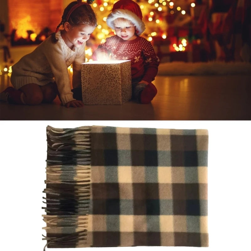 Christmas Long Plaid 160x30cm Oversized Winter Fall Warm Scarves