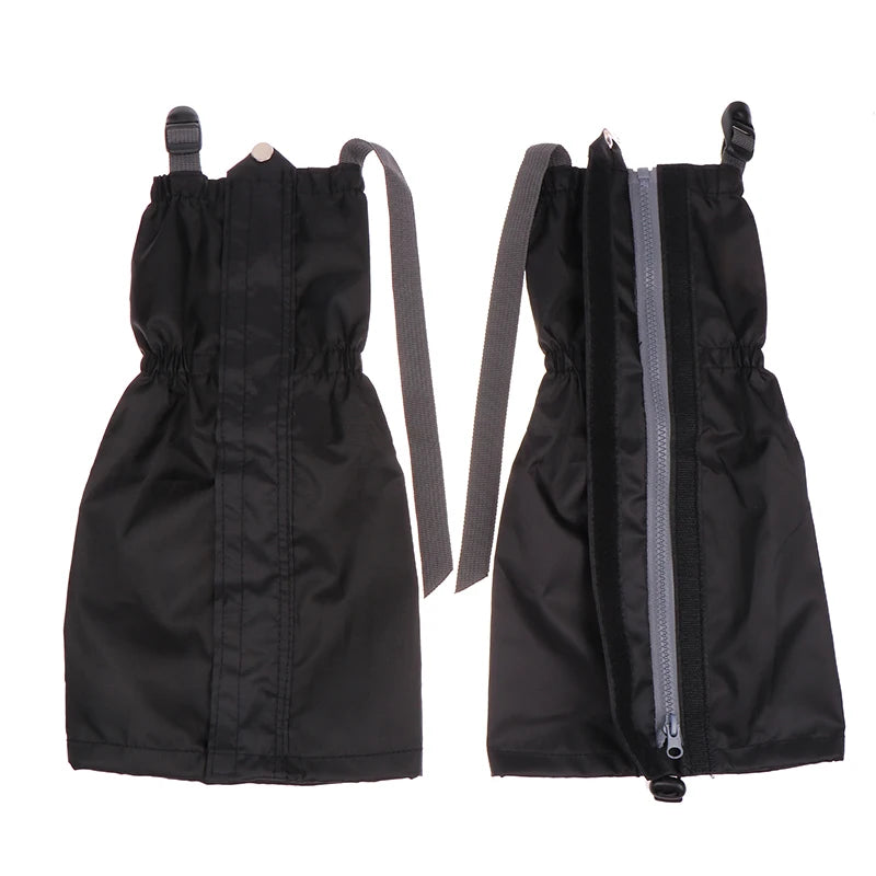 1Pair Black Leg Protection Gaiters with Zipper